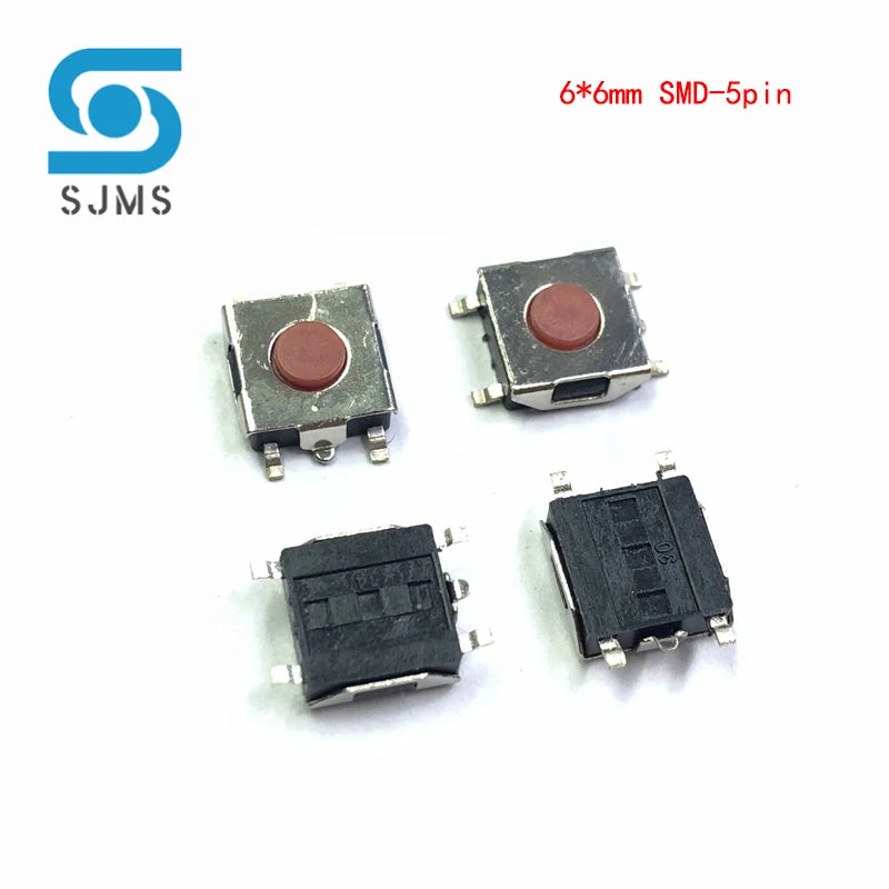 20/100PCS/LOT 6*6*2.5 / 3.1 / 3.7 / 4.3 mm SMD Switch 4 / 5 Pin feet Touch Micro Switch Push Button Switches Red 6X6 Tact Switch