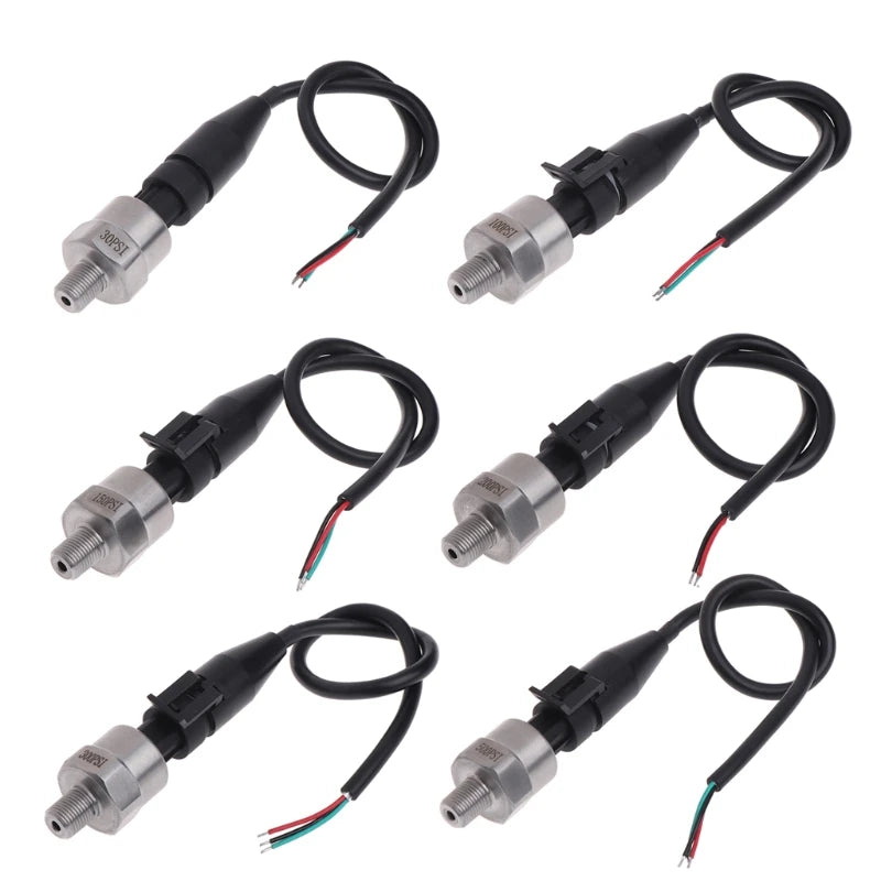 DC 5V 1/8NPT Pressure Transducer Transmitter Sensor Stainless Steel Oil Air Water 30/100/150/200/300/500 PSI Dropship