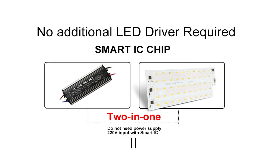 50W LED Chip AC 220V LED Floodlight SMD 2835 LED Lamp Beads Spotlight For Flood Light Street Lamp Outdoor Lighting Chip Diode