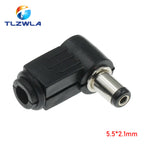 10Pcs DC plug 90 degree elbow 5.5*2.1mm DC power plug wiring assembly 5.5*2.5mm welding wire type 4.8x1.7mm 4.0x1.7mm 3.5x1.35mm