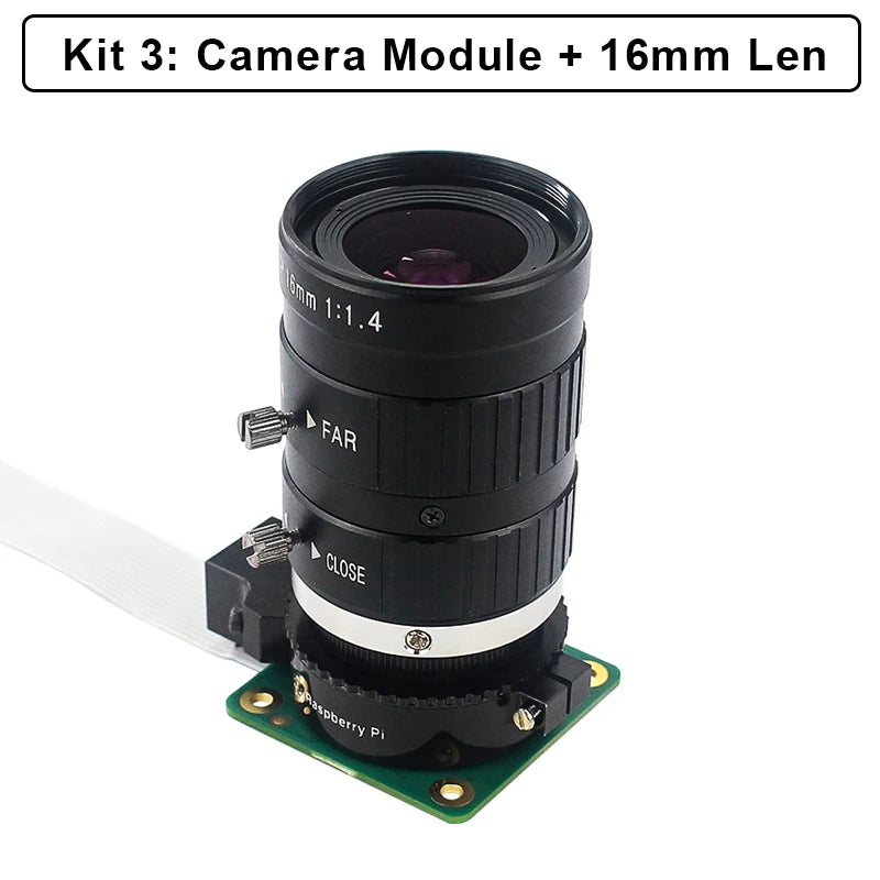 Raspberry Pi High Quality Camera 12.3MP IMX477 Sensor Camera with Telephoto/Wide Angle/HD Zoom Telephoto Lens for Pi 4B/3B+/Zero