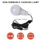 ZHMZH USB LED Bulb Stepless Dimming Brightness Three Color Switch Dimmable Hanging Lamp Light Bulb For Adapter Power Bank 10W