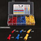 240PCS/Boxed Mixed pack Assorted Insulated Bullet/spade Butt Crimp Terminals Set  Electrical Wire Connector Blue Yellow Red