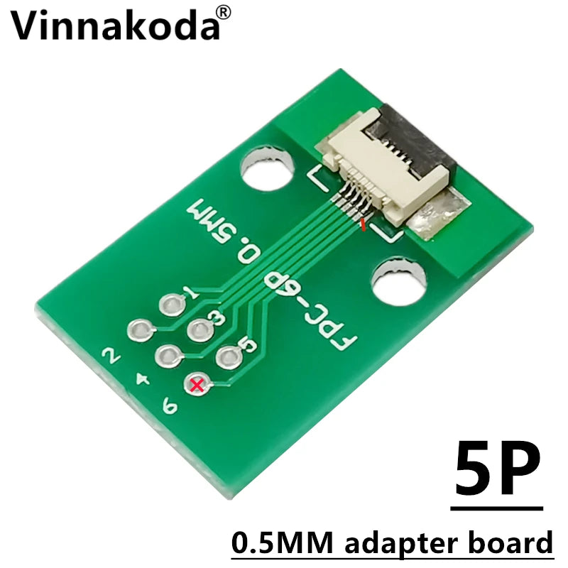 5PCS FFC/FPC Adapter Board 0.5MM-5P to 2.54MM Welded 0.5MM-5P Flip-top Connector