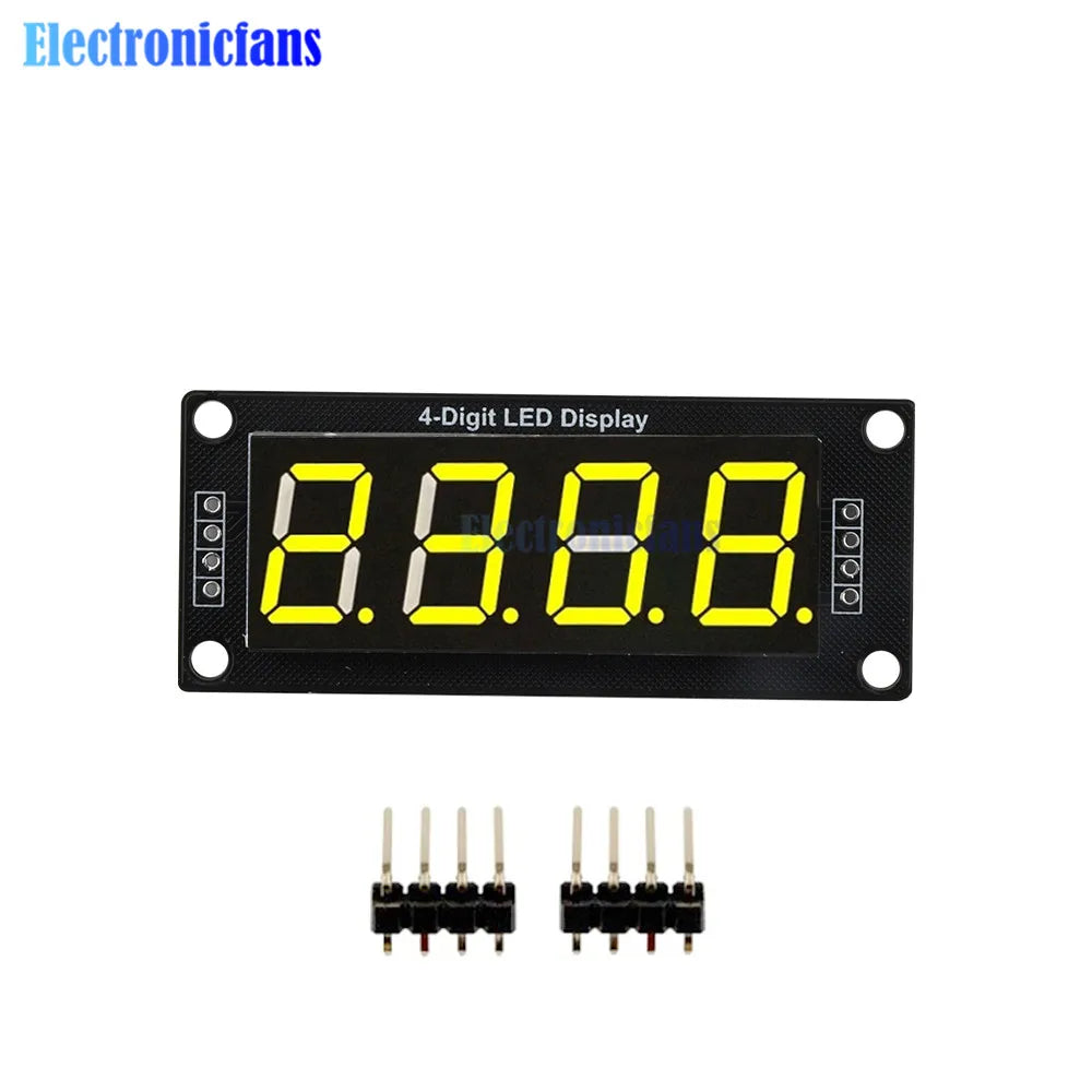 0.56 inch 4-Digit 7 Segments Digital Tube Clock Module Double Dots Blue Yellow White Green Red LED Display TM1637 For Arduino