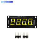 0.56 inch 4-Digit 7 Segments Digital Tube Clock Module Double Dots Blue Yellow White Green Red LED Display TM1637 For Arduino