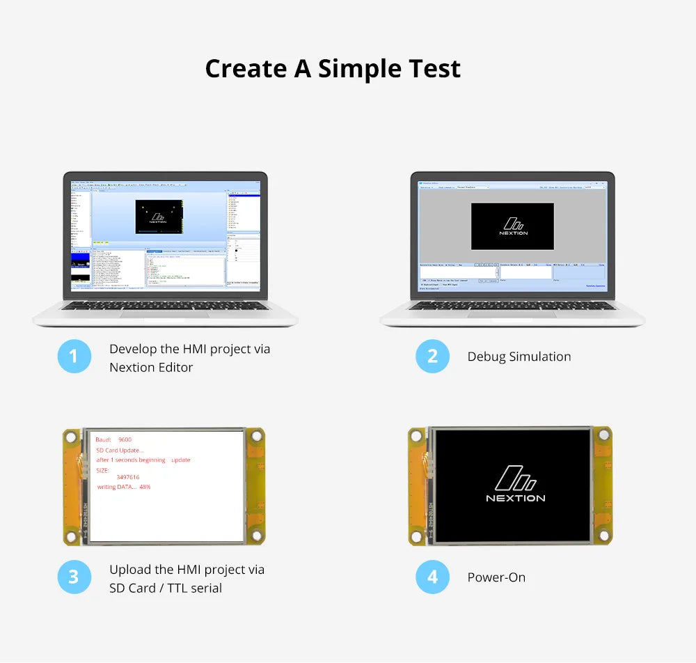 NEXTION 2.4” 2.8” 3.5” Discovery Series HMI Resistive Touch Display Module Free Simulator Debug Support Assignment Operator
