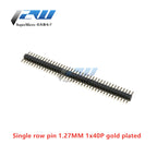 Free shipping (5pcs/lot) Pitch 1.27MM Pin Header Female Single and Double Row 1*40P 50P 2*40P50P Straight/Curved Pin Gold Plated