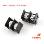 10Pcs HB-9500 2P/3P/4P 300V30A 22-12AWG 9.5mm Splice-able Screw PCB Mount Barrier Wire Terminal Block Connector without Cover