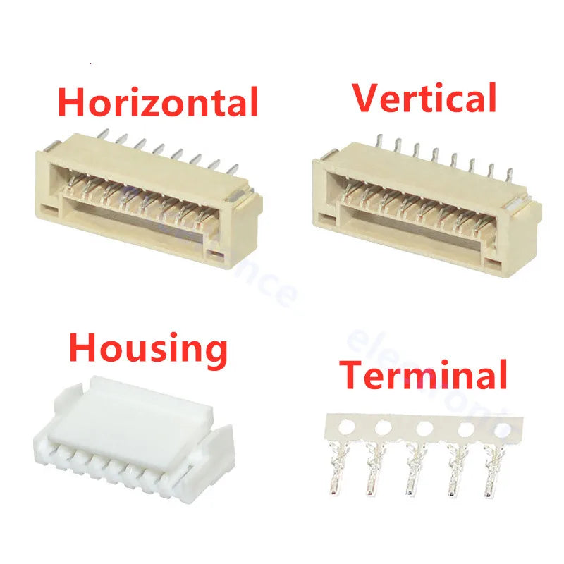 5/10sets GH1.25 GH 1.25 1.25mm with lock Connector Socket Pin Header Vertical Horizontal JST Housing Terminal 2 3 4 5 6 7 8 pin