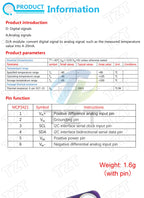GREATZT MCP3421 I2C delta-sigma ADC Evaluation Module Board For PICkit Serial Analyzer Module GY-MCP3421
