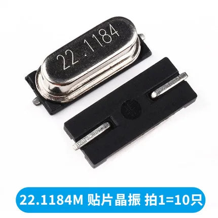 10PCS 8Mhz 11Mhz 12Mhz 13Mhz 16Mhz 22Mhz 24Mhz 25Mhz  Quartz Crystal Resonator Passive Oscillator HC49S SMD