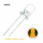 100pcs 5mm LED Diode 5 mm Assorted Kit White Green Red Blue Yellow Orange Pink Purple Warm white DIY Light Emitting Diode
