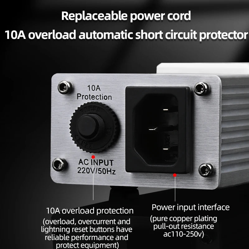 ATAUDIO HIFI Audio Power Filter Noise AC Power Filter Power 1500W 110V-250V  Purifier Surge Protection with EU Universal Outlets