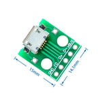 10pcs Micro USB To DIP Adapter 5pin Female Connector Module Board Panel Female 5-Pin Pinboard B Type PCB 2.54 MM