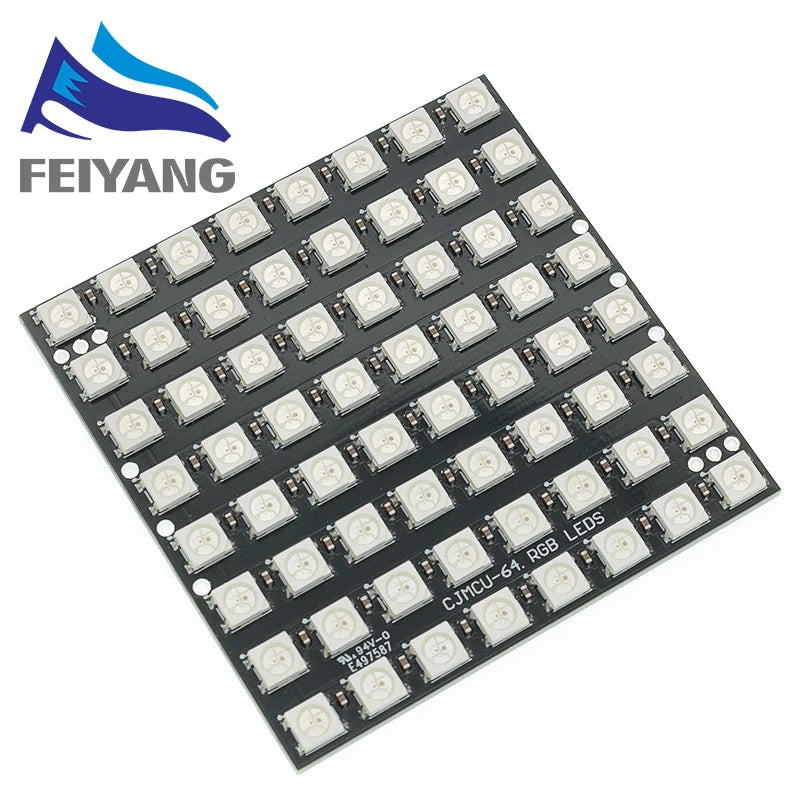 Matrix 8x8 64 DIY GyverLamp WS2812B LED Digital Flexible Individually Addressable Panel Pixel Light Display Board DC5V