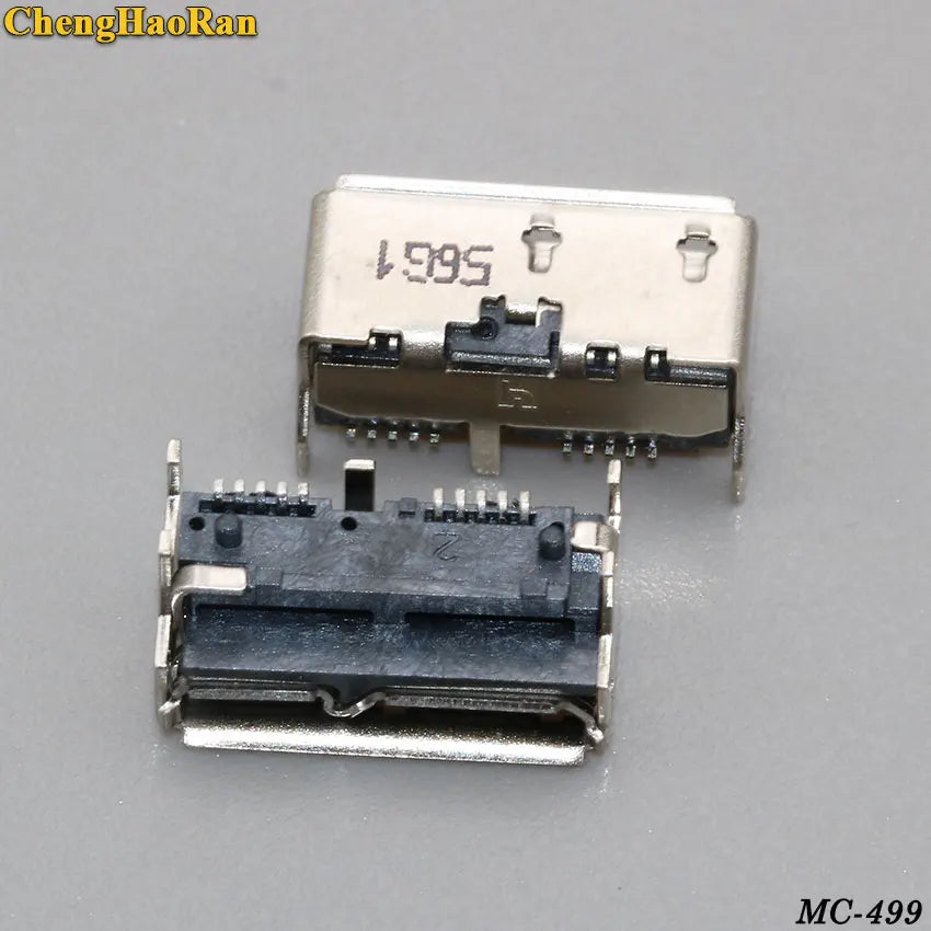ChengHaoRan 1pcs Micro USB 3.0 Jack 10pin Female Sockect Tail Charging Port Mobile Hard Disk Interface Micro Connector