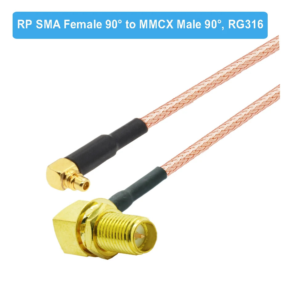 10PCS SMA Female Jack Bulkhead to MMCX Male Straight PLUG RG316 Pigtail RF Coaxial Cable MMCX to SMA Adapter Extension Cable