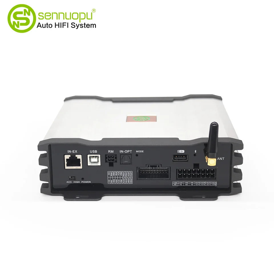 Sennuopu 12 Channels Digital Sound Processors DSP 8 Channels 50 Watts RMS Power Audio Amplifier with Bluetooth Player X812