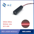 Red Line Laser Diode Module D12mm 635nm 5/10/30mw 5-24V 110 Degrees High Quality Glass Lens Industrial Grade