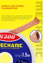 10pcs/Lot Mechanic Solder Wick Remover Desoldering Braid Wire Sucker Cable Wire 1.0/1.5/2.0/2.5/3.0/3.5/4.0mm Welding Accessory