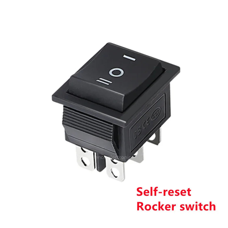 2PCS Self Reset Rocker Switch Momentary KCD4 Power Switch ON-OFF-ON Reset 3 Position 6 Pins 16A 250VAC/ 20A 125VAC
