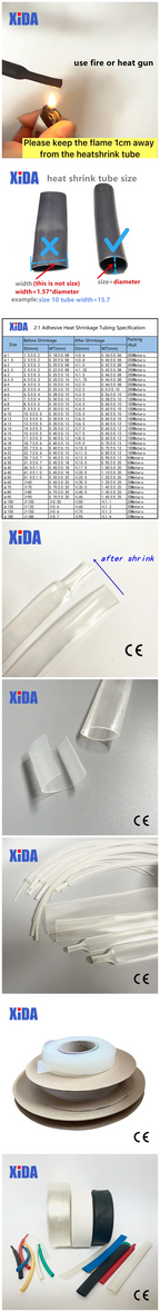 5 M/lot  2:1 Transparent Clear Black 1 2 3 4 5 6 8 10mm Heat Shrink Tube Heatshrink Tubing Sleeving Wrap Wire Connector Repair
