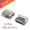 10Pcs/Lot Type A Female USB 2.0 Short body 4 Pin 2 Foot 90 Insert direct Data Charge Plug Socket Jack Connector Wire
