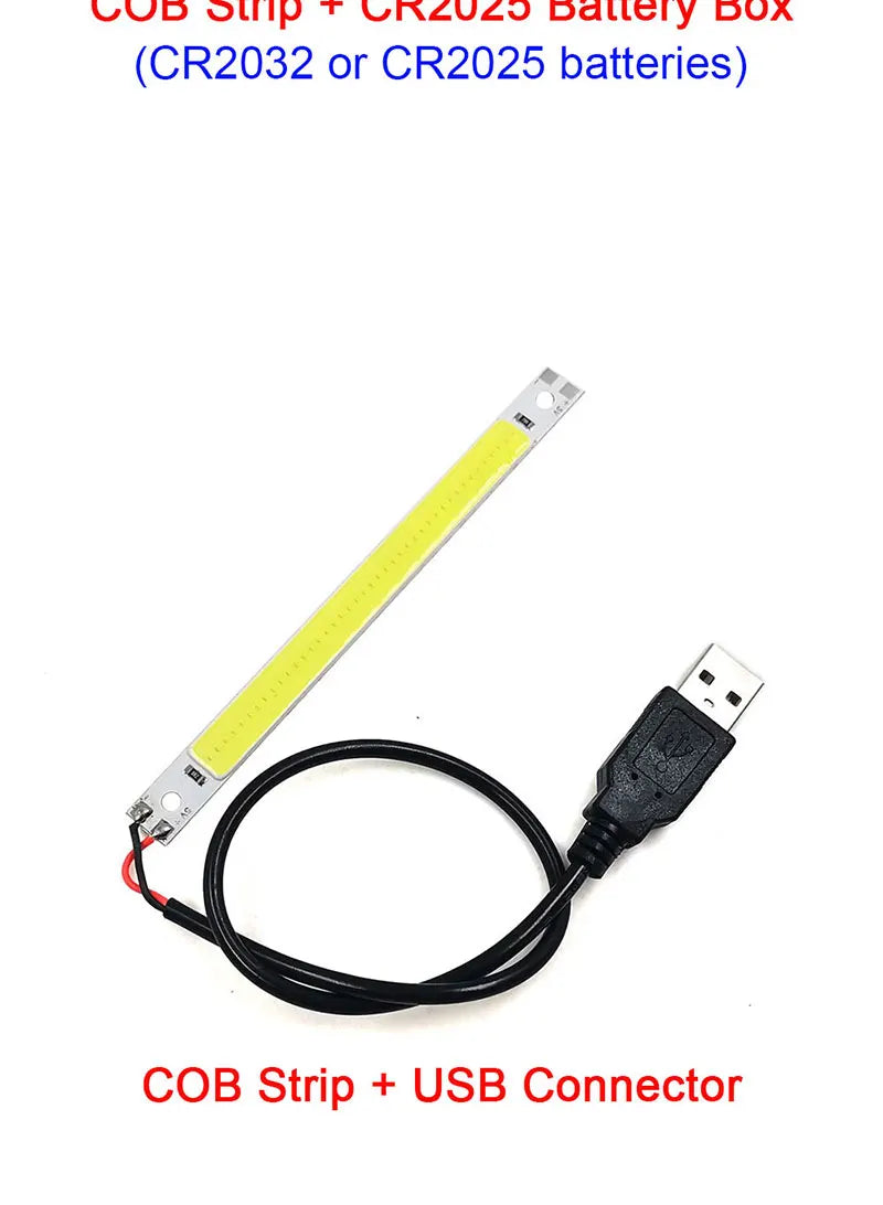Dropshipping 120x10mm 3V 5V LED Bulb COB Strip Chip On Board  Warm Cold White Blue Red Green 5W LED Lights for COB Work Lamps
