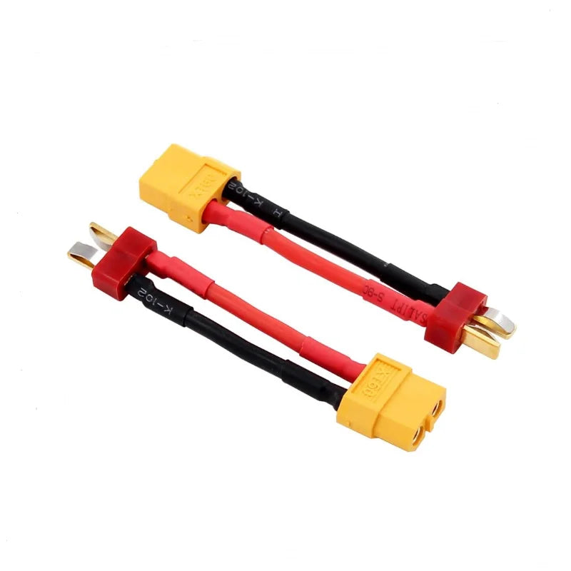 2Pcs XT60 Male Female to Deans Mini Tamiya XT30 EC3 MPX Tamiya Male Female Connector Adapter with 14awg 4cm Wire for RC Battery