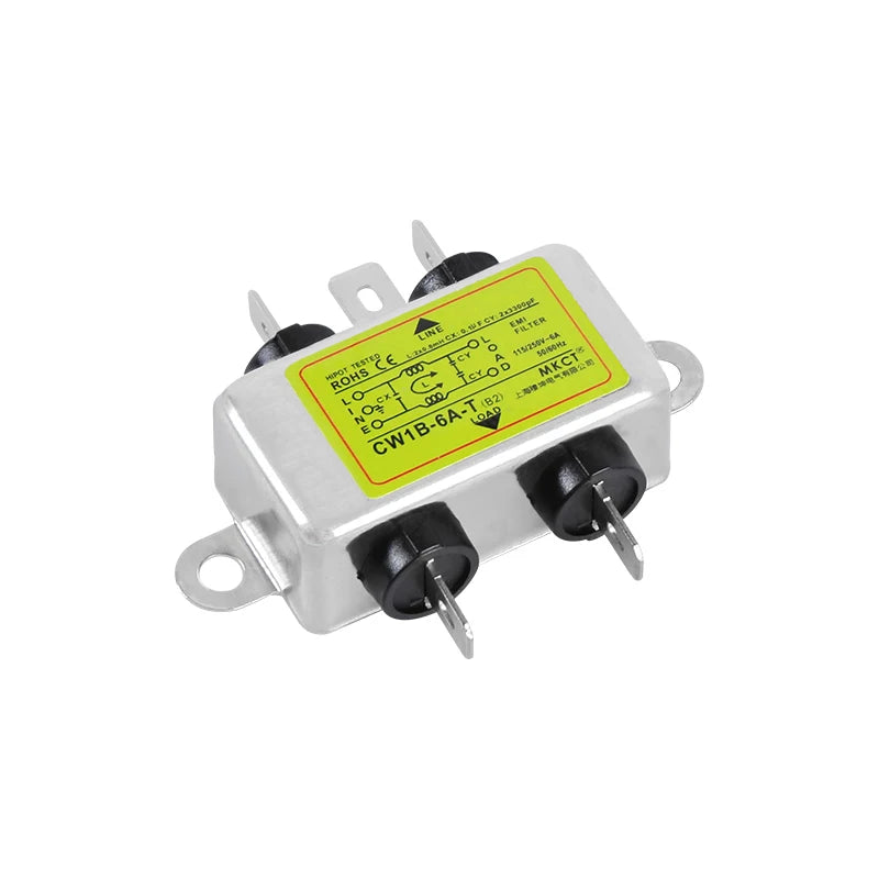 TOMZN AC Purification 115V 230V single-phase power supply filter EMI anti-interference purification audio CW1B-T(B2)1A 3A 6A 10A