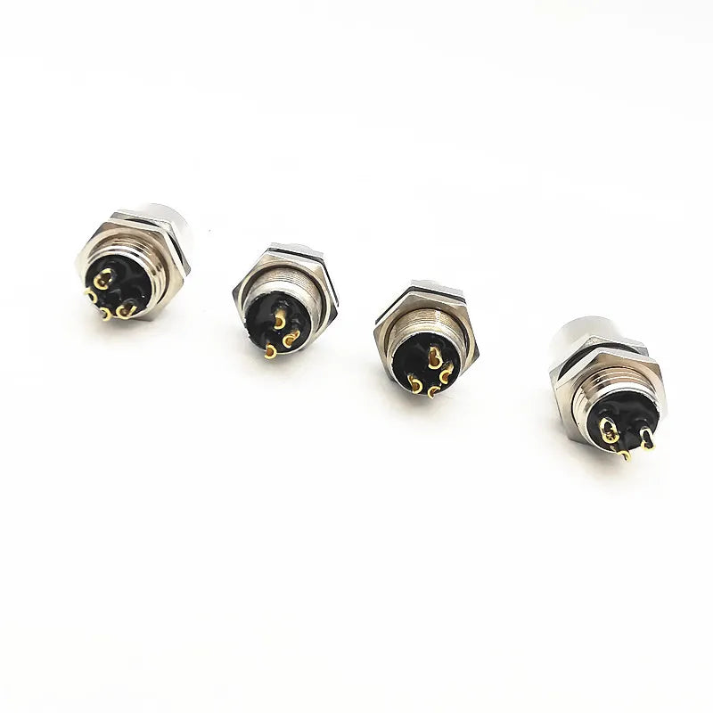 M8 Flange Socket Sensor Male&Female Stainless Steel Connector A Type 3&4 Pin panel back mount threaded coupling