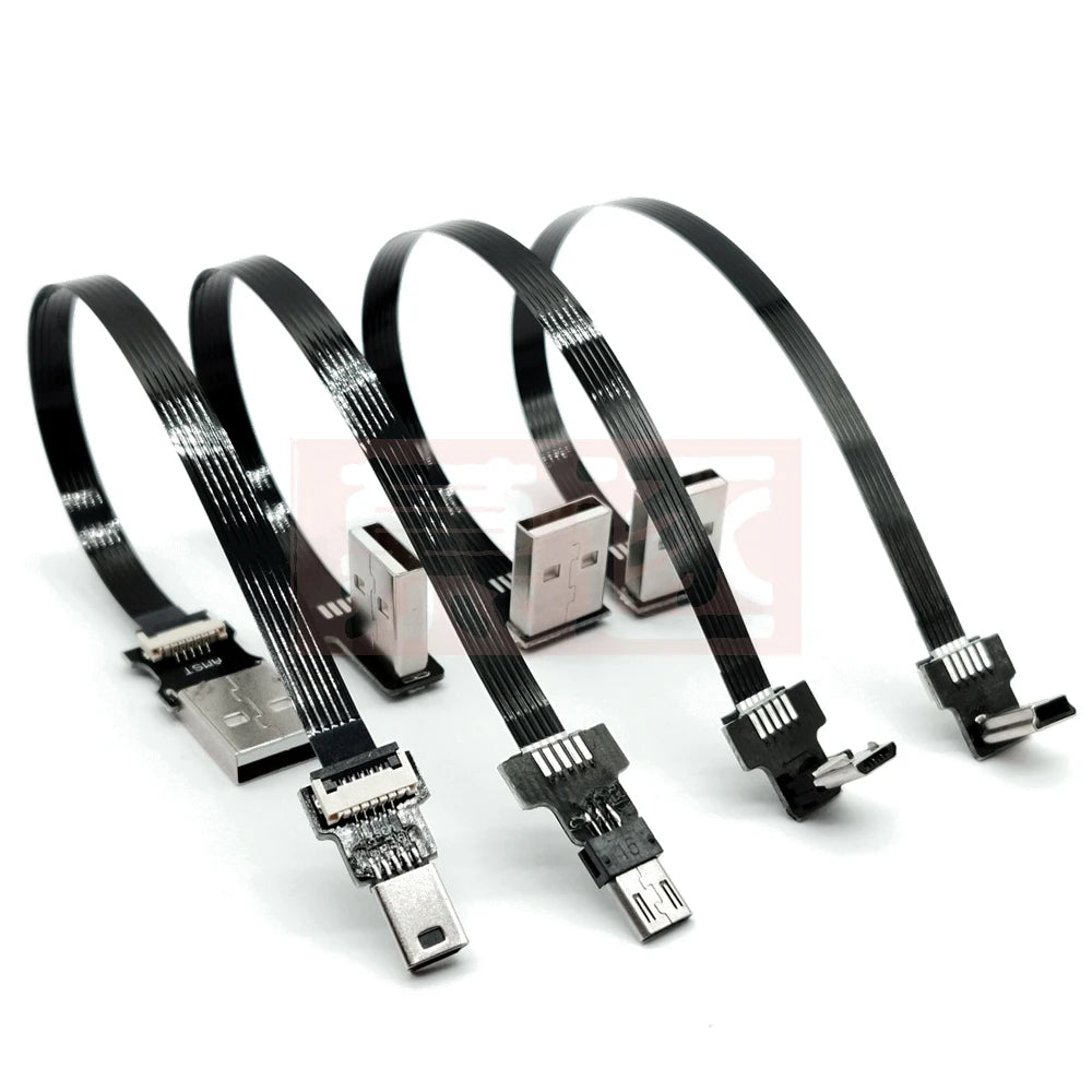FPV Monitor Standard Mini USB Super Flache flexible FPC Lade Kabel 90 Grad Micro USB Band Kabel 10CM-50CM