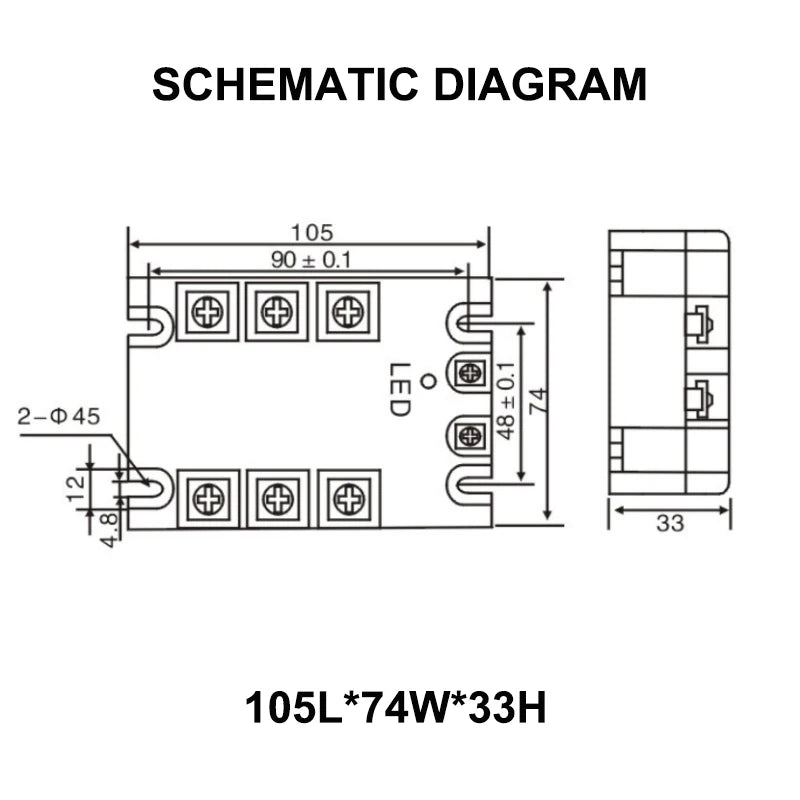 3 Phase Solid State Relay DC Control AC / AC Control AC 10A 25A 40A 60A 80A 100A 120A SSR Photo Isolation Relays Module