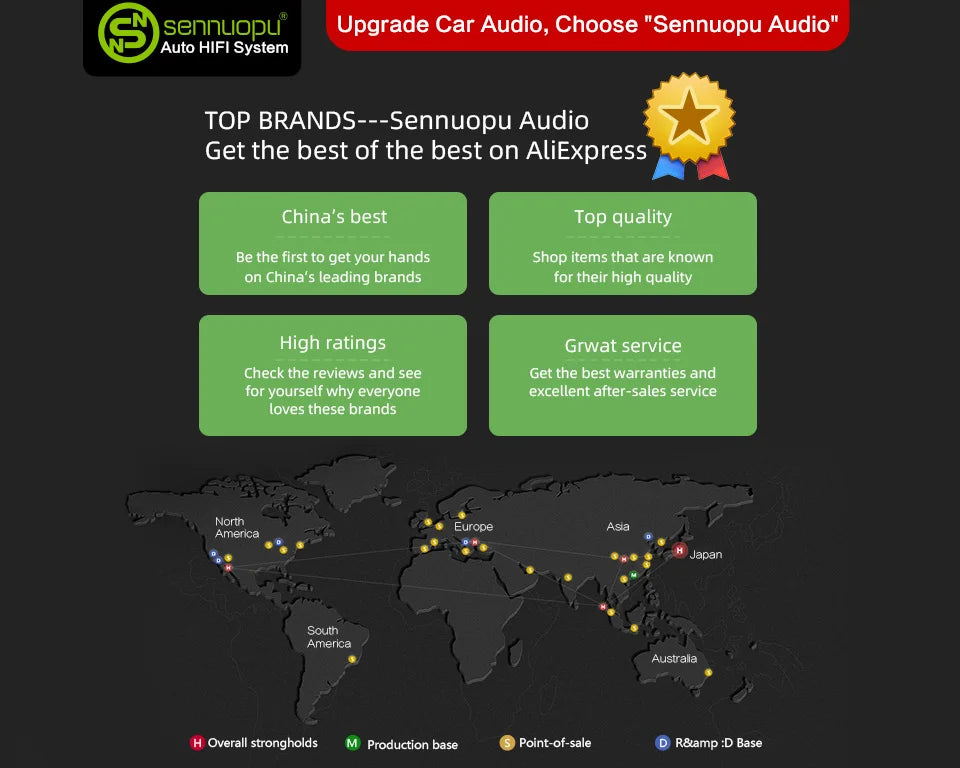 Sennuopu HIFI-K10 HiFi Grade 10 Channel DSP 8CH Class D Amplifier High Fidelity Car Audio Processor