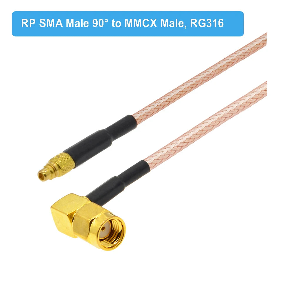 10PCS SMA Female Jack Bulkhead to MMCX Male Straight PLUG RG316 Pigtail RF Coaxial Cable MMCX to SMA Adapter Extension Cable