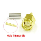 New 1- 10PCS SMA  Male Plug Female Jack /RP RF Coax Connector Crimp For LMR100 RG174 RG316 Cable Straight Goldplated Adapter