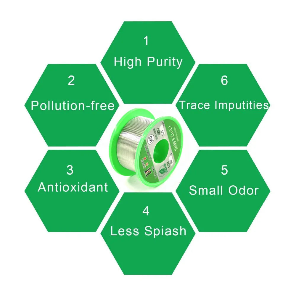 Lead-free Solder Wire SN99.3 Cu0.7 Environmental Protection Tin Wire Flux Reel Welding Line Soldering Wire Roll High Purity