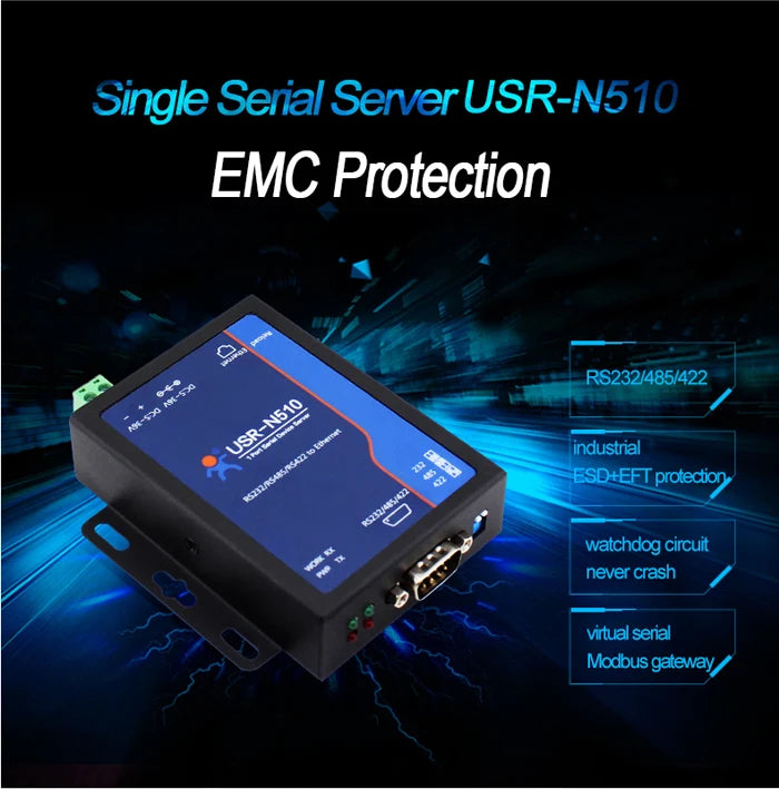 USR-N510 RS232/RS485/RS422 Single Serial to Ethernet Converter Watchdog
