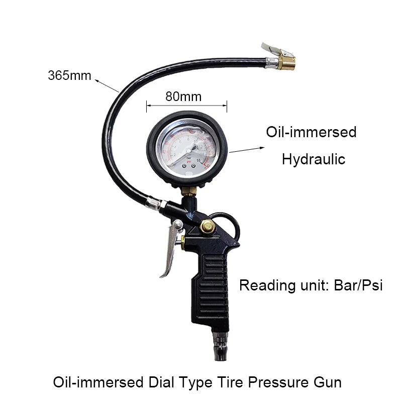 Automobile Tire Pressure Gun Barometer American Style European Style Japanese Style Handheld Tire Pressure Gauge