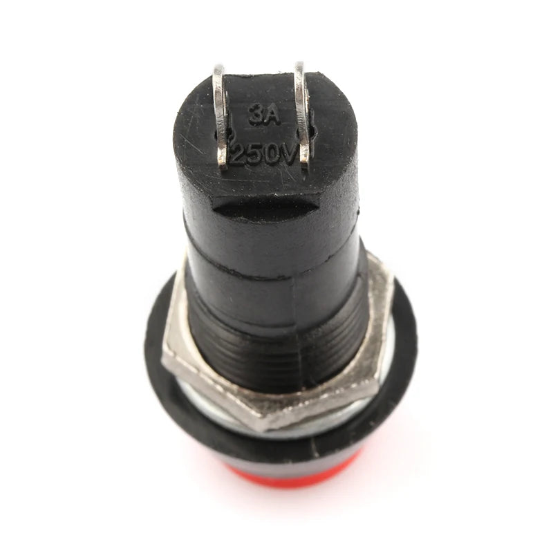 Round Push Button Switch, Self-Locking, Self-Recovery, 12mm, 3A 250V, AC, 2 Pin, PBS-11A, PBS-11B, 6Pcs