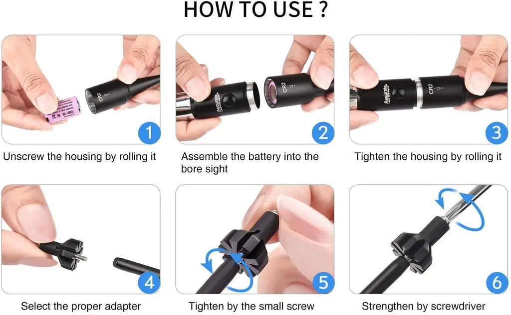 Universal Laser Bore Sight Kit .177 .22 to.64 Rifle Collimator Boresighter Laser Pointer Collimator Sight