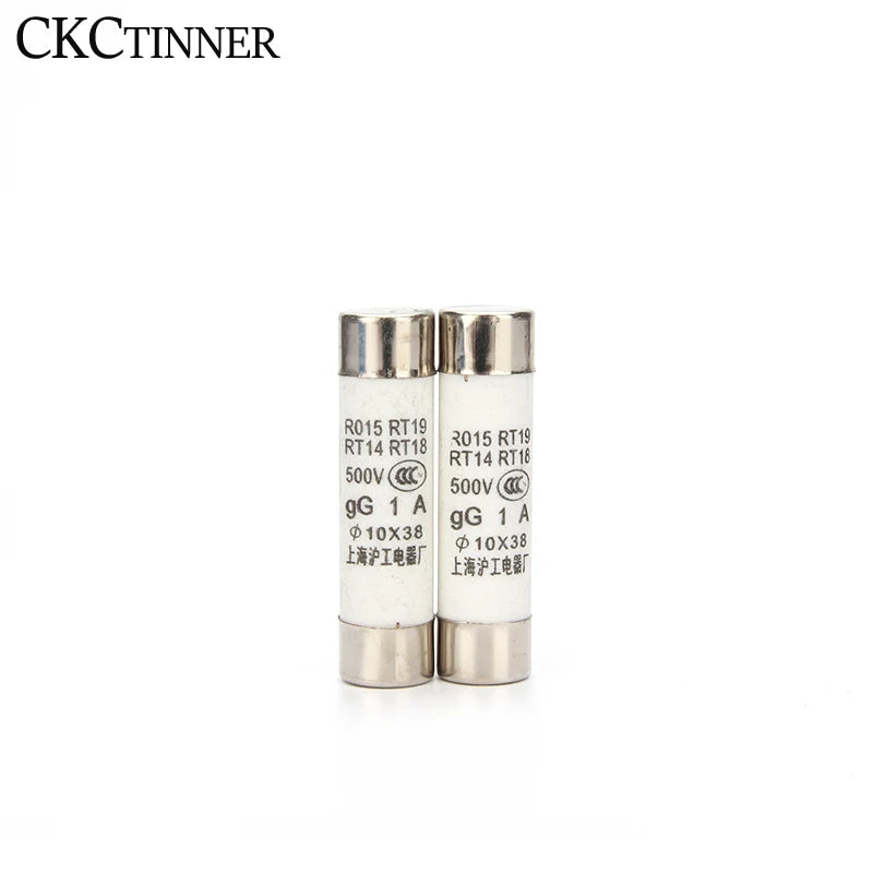 10Pcs 10*38 Fast blow Ceramic Fuse 10x38mm Fuse 500V  1A 2A 3A 4A 5A 6A 8A 10A 16A 20A 25A 32A  RO15 RT19 RT14 RT18