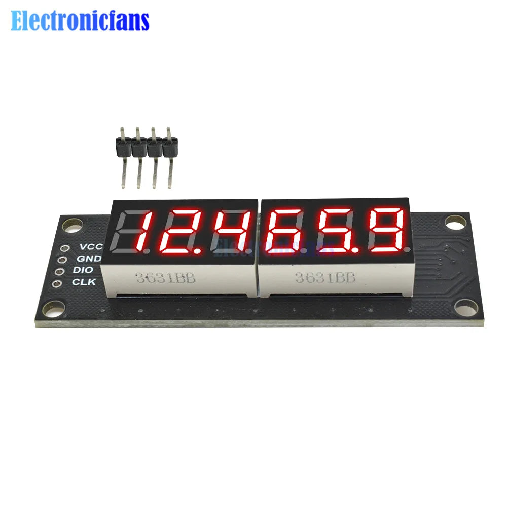 0.36 Inch 0.36" 4/6-Digit Red/Green/Yellow/Blue/White LED Digital Display Tube Decimal 7 Segments TM1637 Module For Arduino