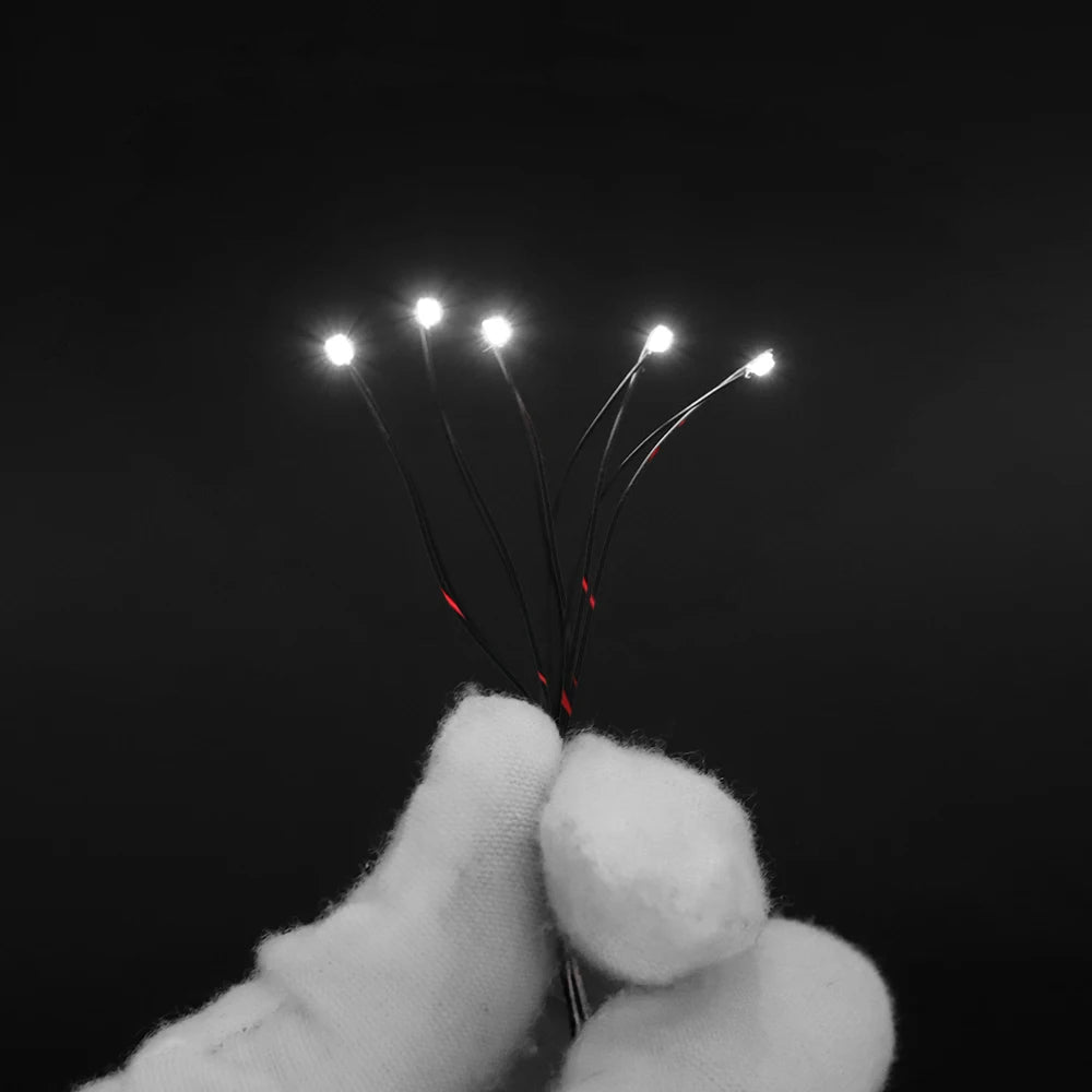 100Pcs Wired Led SMD Lamp 0402 0603 0805 1206 0201 LED Pre-Soldered Micro Litz Leads Wires 20cm For Railway Landscape Lighting