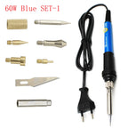 7 in 1 Wood Embossing Burning Carving Pyrography Pen Kit 60W / 80W Adjustable Temperature Soldering Iron Hand Operated Tools Set