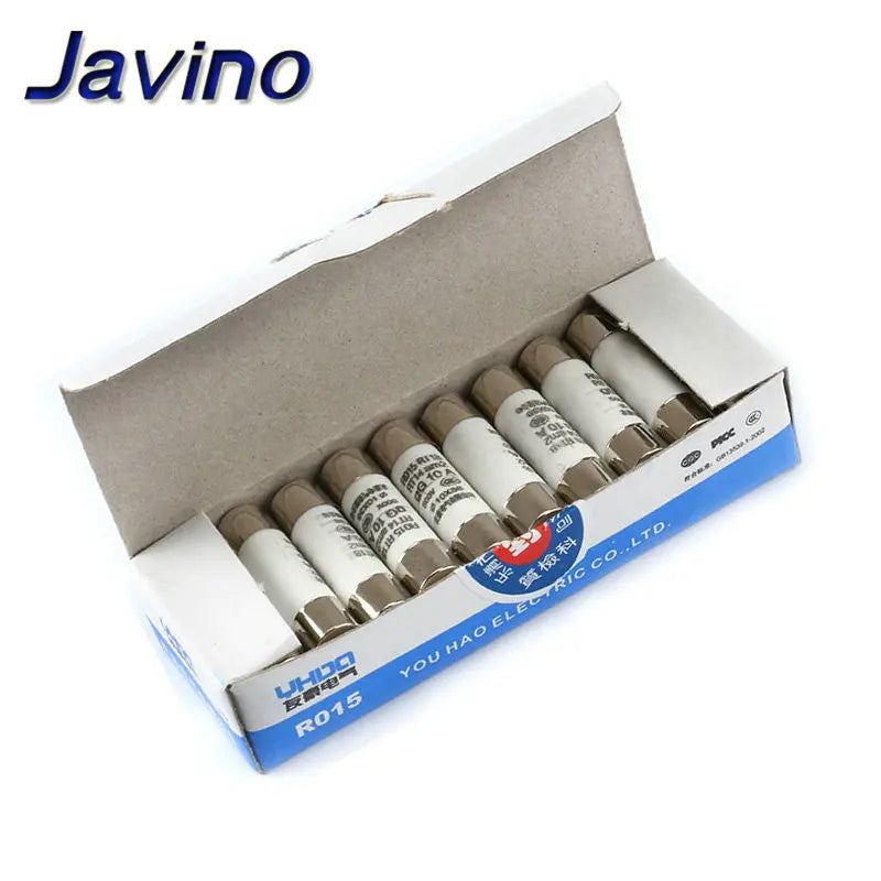 5-60Pcs Javino 10*38 Fast blow Ceramic Fuse 10x38mm Fuse 500V 0.5A 1A 2A 4A 5A 6A 8A 10A 16A 20A 32A RO15 RT18 RT14