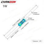 50Pcs 36 Values 1W 1% 0.1ohm - 1M ohm Metal Film Resistors 1Watt High Precision MF Fixed 470 1K 2.2K 4.7K 10K 100K 220K 4R7 2K2
