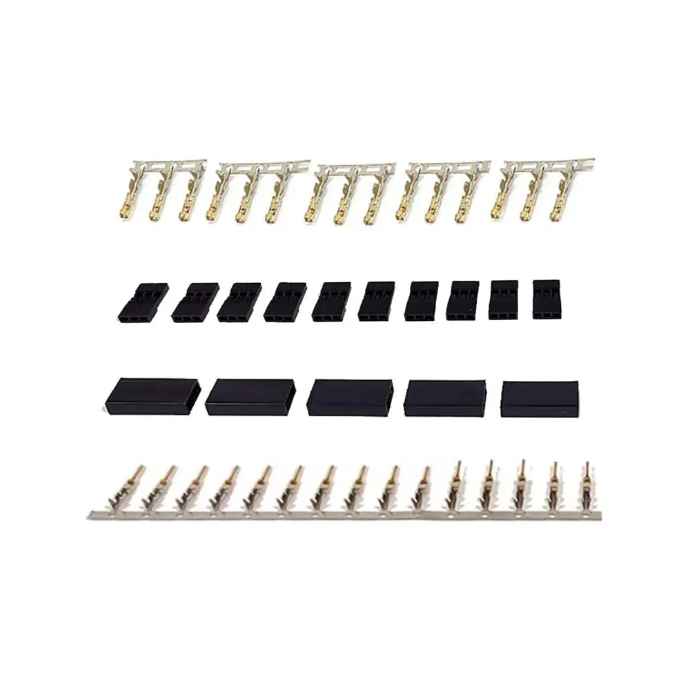5/10 Pairs Jr Futaba Servo Receiver Connector Plug with Lock and Male Female Gold Plated Terminals Crimp Pin Kit for RC Battery