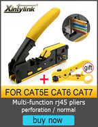 Xintylink CAT7 RJ45 Connector 50U CAT6A Ends Ethernet Cable Plug Network 10G SFTP FTP Shielded LAN Jack Pass Through 1.5MM Hole